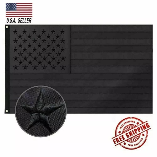 All black american flag - black, ft